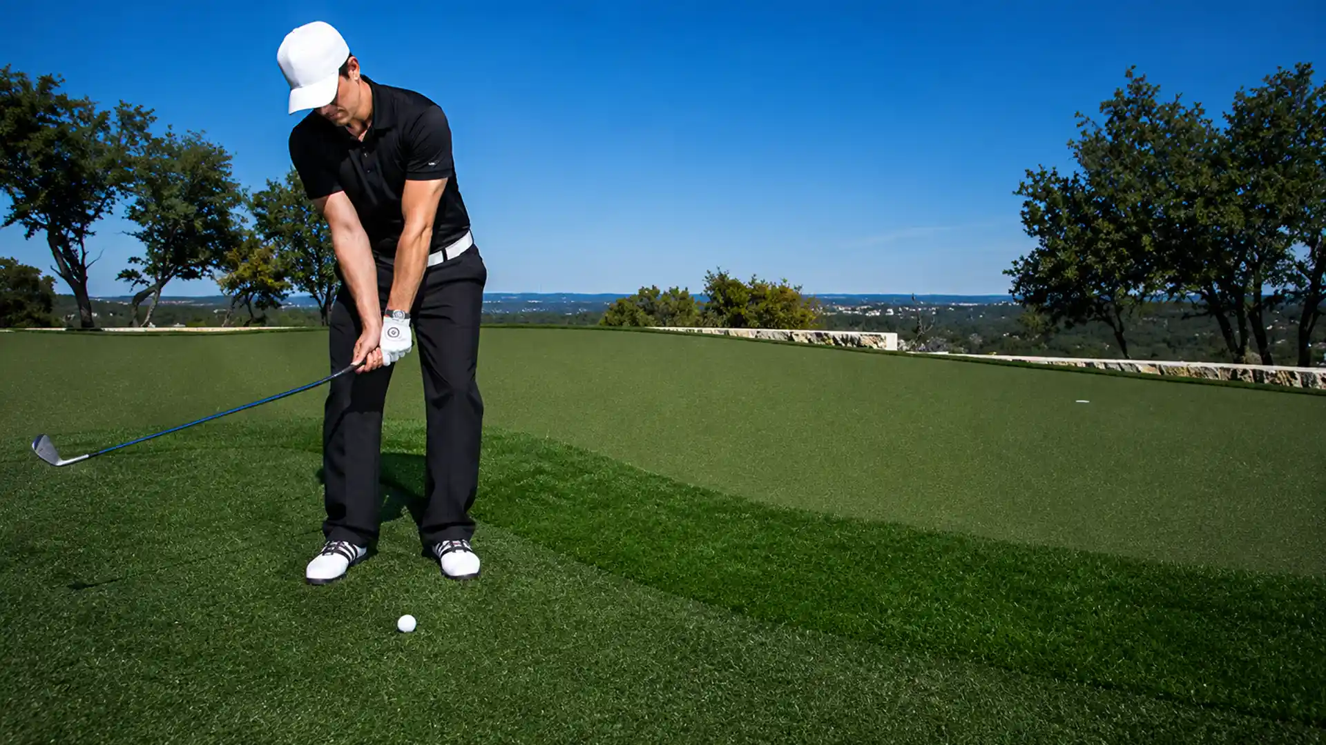 image of golfer practicing chip shots drill
