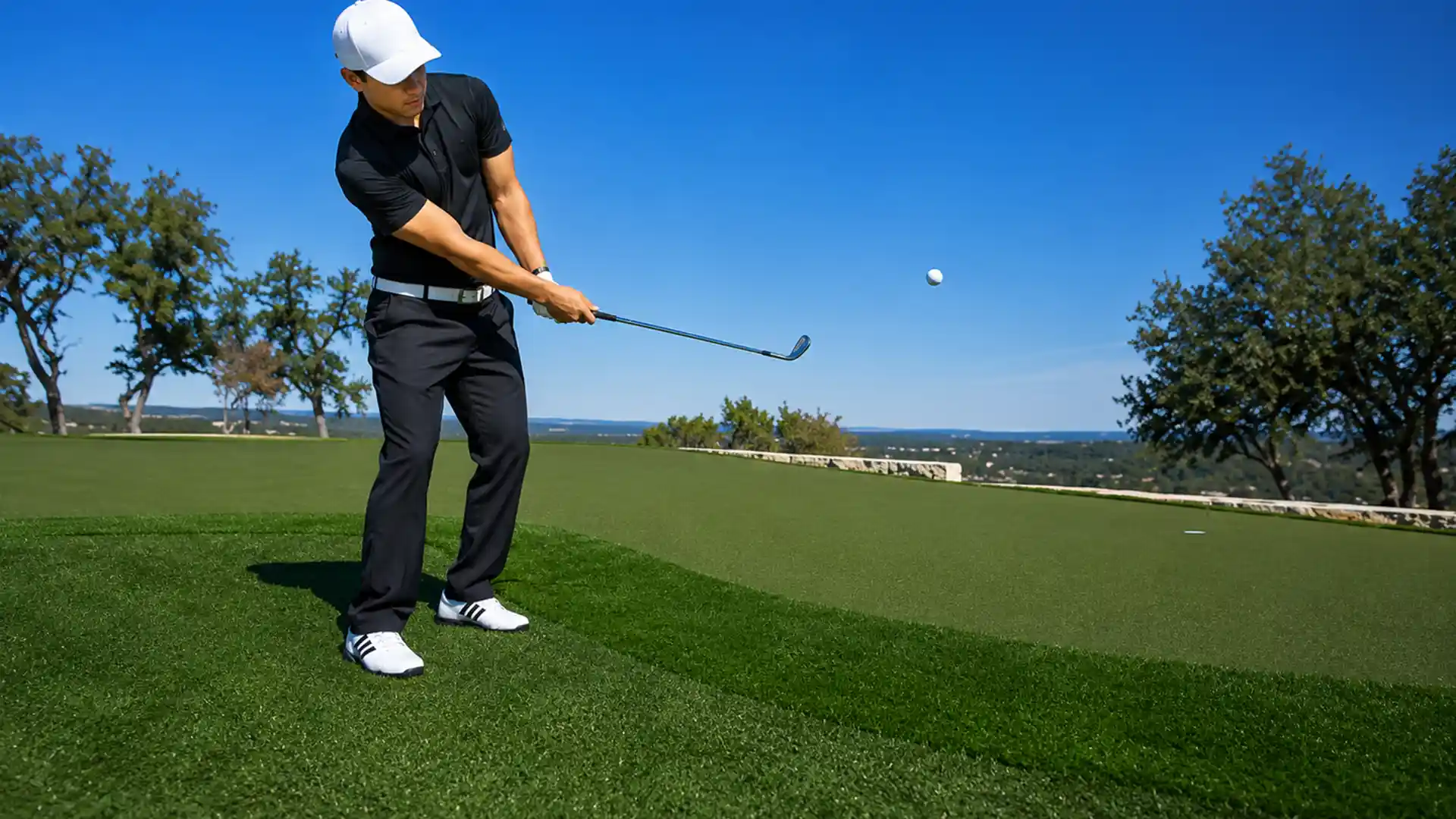 image of golfer practicing chip shots drill